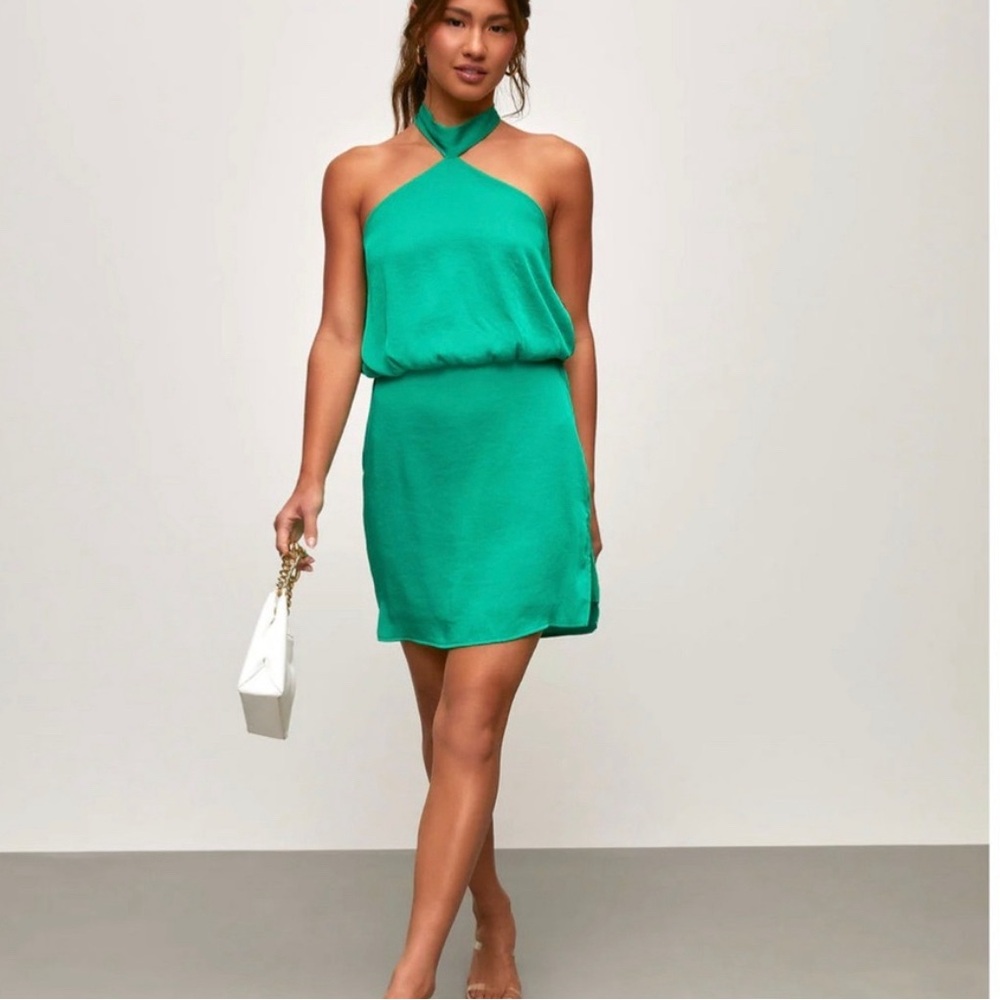 VICI Sweet Grace Satin Halter Mini Dress Size XS